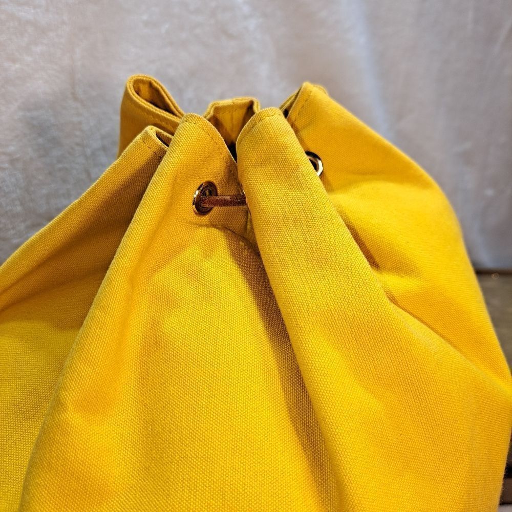HERMÈS Polochon Yellow Canvas Backpack Bag LARGE PRISTINE CONDITION - Picture 11 of 17